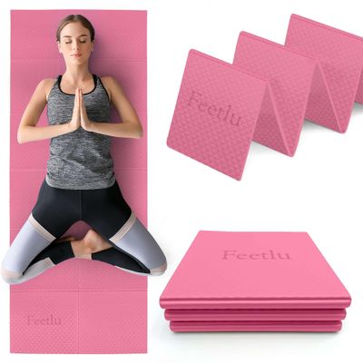 Feetlu Foldable Yoga Mat, 6mm Thick, Lightweight, Anti-Slip, and Easy to Store  Perfect for Travel, Yoga, Pilates, Home Workouts, and Floor Exercises