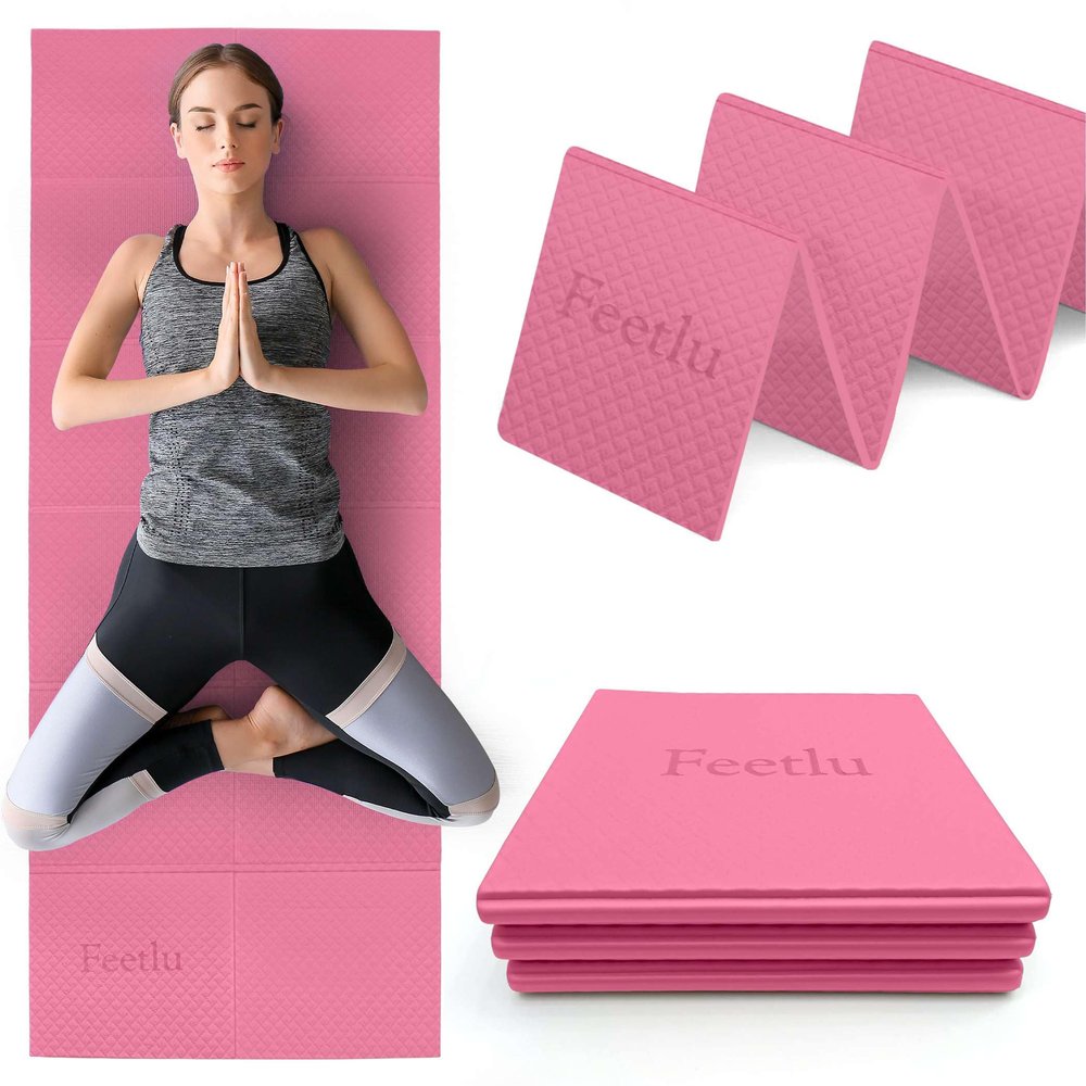 Feetlu Foldable Yoga Mat, 6mm Thick, Lightweight, Anti-Slip, and Easy to Store  Perfect for Travel, Yoga, Pilates, Home Workouts, and Floor Exercises