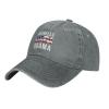 Renzund Michelle Obama 2024 Funny Hat Distressed Washed Cotton Cowboy Baseball Cap Gray view 4