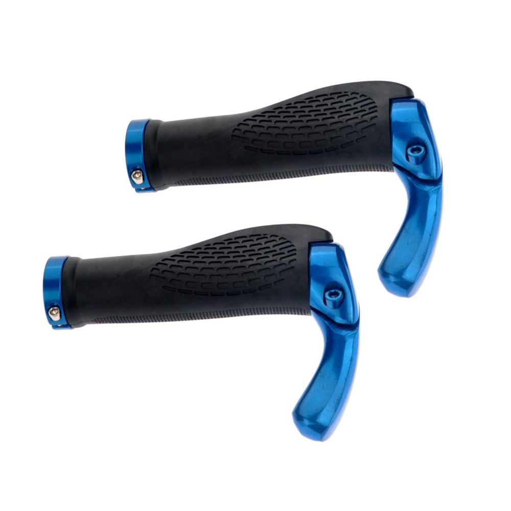 BESPORTBLE Ergonomic Handlebar Grips Ox Horn Bar End Grip Set for Bikes (Pair Blue)