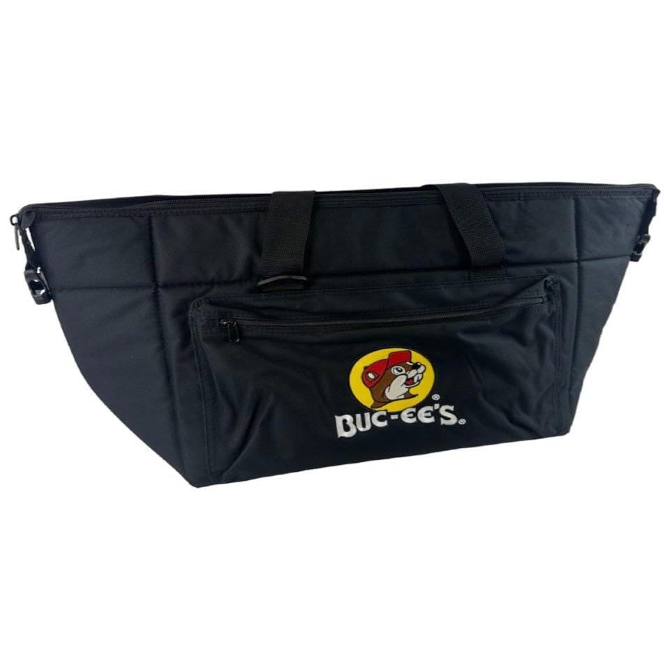 BUC-ees Soft Cooler Bag  Insulated Lunch Bag for Men & Women | Portable, Leakproof, Lightweight, Adjustable Shoulder Strap Tote Bag Organizer for Work, Travel, Camping & Beach (Black, 24 Can)