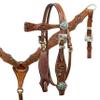 EQUIGEAR Western Leather Hand Tooled Headstall and Breast Collar Set with Reins. /Size-Full,Cob AO-0021 (Full) view 2