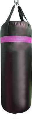 Military Grade 80 lb Muay Thai Bag Kicking Bag Punching Striking Hanging Bag Black/Pink