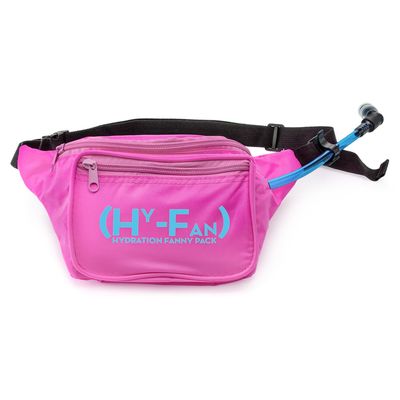 HY-FAN Hydration Fanny Pack with Bladder, 17oz BPA-Free, Hands-Free Design, Secure Pockets, Ideal for Athletic Outdoor Activities, Travel and More - Hot Pink