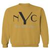 0562. New York City NYC Cool Hipster Street wear Men's Crewneck Sweatshirt (Gold Small) view 1
