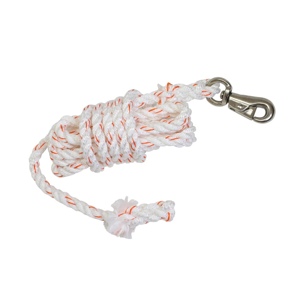 Outfitters Supply Packer's Lead Rope, 11 Foot PolyPlus Rope with Heavy Stainless Steel Bull Snap Braided on one End & Back Braid on The Other End
