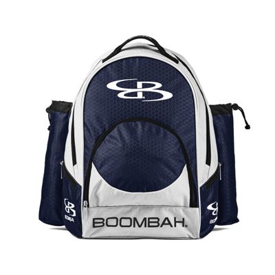 Boombah Tyro Baseball/Softball Bat Backpack - 20" x 15" x 10" - BPTC23 White/Navy