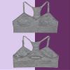 Fruit of the Loom Big Girls Seamless Racerback Sports Bra, Bras for Girls 8-10, 10-12 and Bra for Teen Girls 14+16 2 Pack Stellar Orchid/Charcoal Heather L view 2
