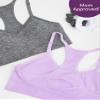 Fruit of the Loom Big Girls Seamless Racerback Sports Bra, Bras for Girls 8-10, 10-12 and Bra for Teen Girls 14+16 2 Pack Stellar Orchid/Charcoal Heather L view 3