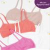 Fruit of The Loom Girl's Spaghetti Strap Sports Bra - Breathable, Stretch Cotton Training Bras for Teens & Girls 4 Pack Miami Pink/Sunset Coral/Rose Shadow/White 34 view 2