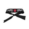 Hibachi Chef Hat Teppanyaki Tall Chef Cap with hachimaki Headband Tie for Chef (Cotton, Red) view 2