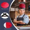 Hibachi Chef Hat Teppanyaki Tall Chef Cap with hachimaki Headband Tie for Chef (Cotton, Red) view 4
