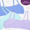 Fruit of The Loom Girl's Spaghetti Strap Sports Bra - Breathable, Stretch Cotton Training Bras for Teens & Girls 6 Pack Aruba Blue/Hyacinth/Cornflower Blue/Light Nude/White/Black 28 view 3
