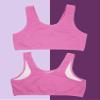 Fruit of The Loom Girls Cotton Built-Up Stretch Sports Bra 4 Pack Miami Pink/Sunset Coral/Rose Shadow/White 34 view 2