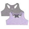 Fruit of The Loom Big Girls Stay Dry Racerback Sports Bra, Performance Sports Bra for Girls and Tweens with a Sustainable Fabric 2 Pack Stellar Orchid W Grey/Charcoal M view 1