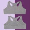 Fruit of The Loom Big Girls Stay Dry Racerback Sports Bra, Performance Sports Bra for Girls and Tweens with a Sustainable Fabric 2 Pack Stellar Orchid W Grey/Charcoal M view 2