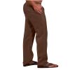 NATHGAM Mens Pants Outdoor Sweatpants Comfy Cotton Linen Straight Leg Pants Drawstring Trousers Sport Jogger Pants w Pockets Brown view 3