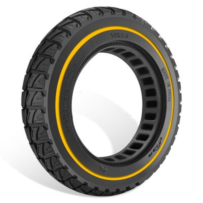 GYL 10 Inch 10x2.125 Solid Tire: 10x2.0/2.125 Electric Scooter Rubber Tire, 50/75-6.1 Tubeless Tyre for Xiaomi M365/Gotrax G4/GXL V2 Replacement Off road Front Rear Wheels Yellow 1 Pcs
