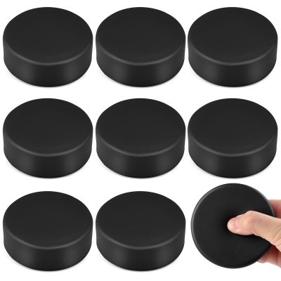 Mototo 8 PCS Sport Foam Ice Hockey Pucks 3 Inch Ice Hockey Pucks with Mesh Bag Foam Hockey Training Puck for Adults Practicing and Classic Training Indoor Floor Game Outdoor Sports (Black)