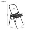Yoga Auxiliary Chair,Backless Yoga Chair,Portable Folding Yoga Chair with Non-Slip Feet Covers,PU Leather,Double Beam Design,Iyengar Yoga Chair, Black view 2