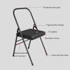 Yoga Auxiliary Chair,Backless Yoga Chair,Portable Folding Yoga Chair with Non-Slip Feet Covers,PU Leather,Double Beam Design,Iyengar Yoga Chair, Black view 3