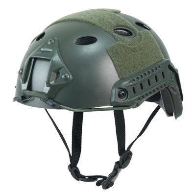 Airsoft PJ Type Tactical Paintball Fast Military Helmet with Front NVG Mount and Side Rail Breathable Vent Holes for Cosplay Outdoor Activities