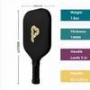 ERSZOO Pickleball Paddles 3K Carbon Friction Textured Carbon Fiber Surface (CFS) High Grit & Spin, USA Pickleball Approved, 16MM Polypropylene Honeycomb Core, Antislip Sweat-Absorbing Grip, PB-CF-01 view 3