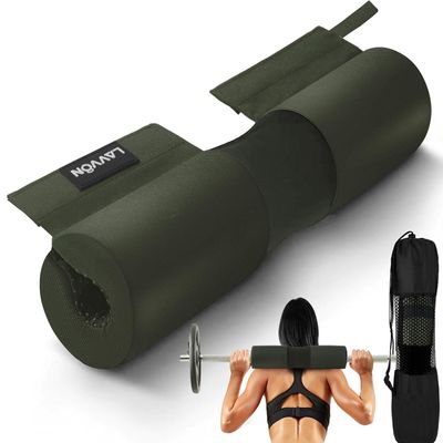 Barbell Squat Pad Nylon Padding AntiSlip- Thick Foam Barbell Pad for Squats Cushion, Lunges&Bar Padding for Hip Thrusts - Standard Weight Bar Pad - Provides Cushion to Neck Shoulders Training