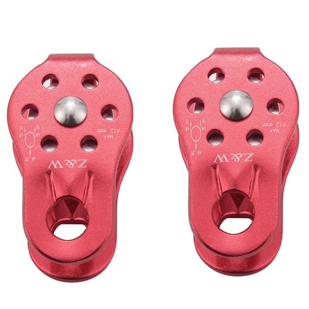 Luejnbogty 2 pcs Rock Pulley Rope Tree Climbing Climber Arborist Fixed Pulley Red