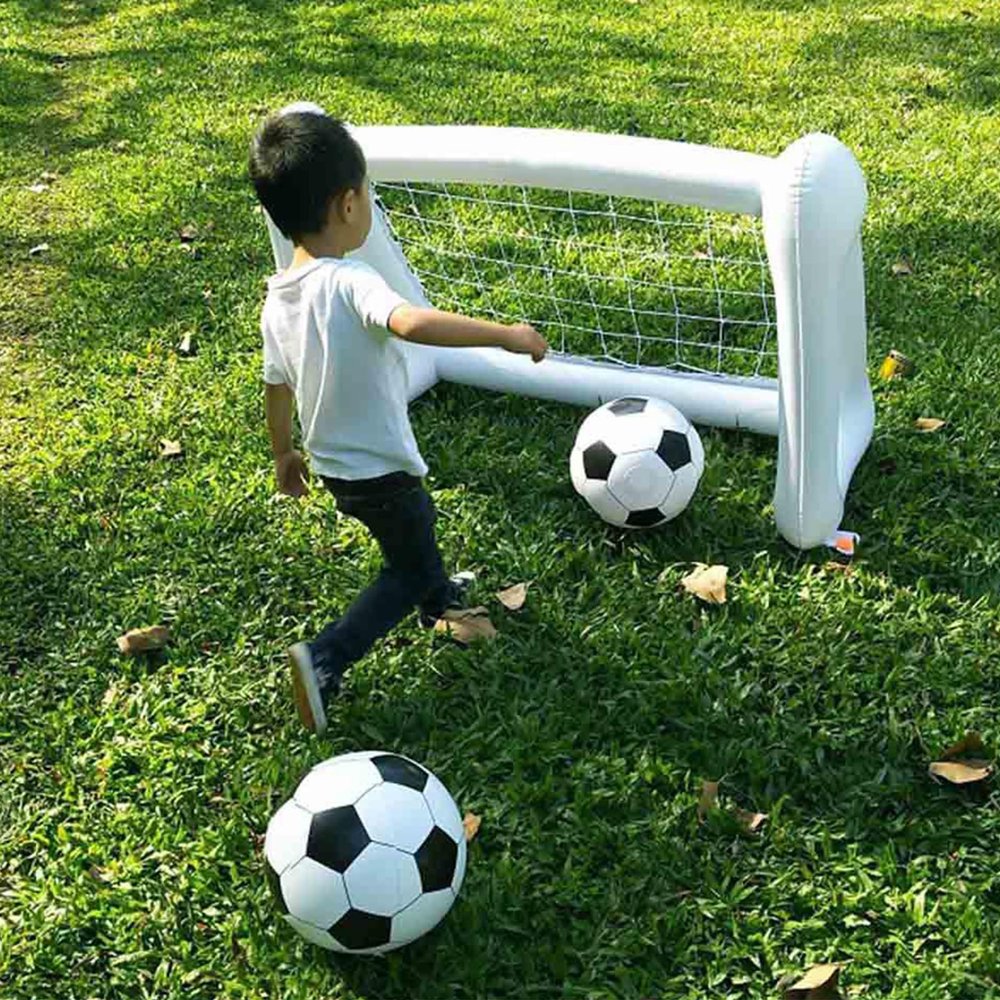 EERSTA Youth Football Goal Set, Inflatable Football Goal, Portable Grass Football Net, Outdoor Children's Football Pole Training
