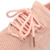 JUODVMP Women's Knits Dance Shoes Classical Lace-up Jazz Ballet Flats Casual Walking Sneakers,Pink,7.5 US view 4