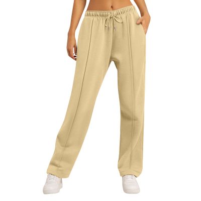 Baggy Wide Leg Fleece Sweatpants for Womens High Waist Joggers with Pockets Lounge Pants Baggy Drawstring Athletic Sweat Pants Fleece Lined Sweatpants Women Y2k Clothes Fleece Joggers Pants