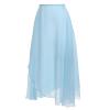 EASTBUDDY Ballet Skirt Women Sheer Long Dance Wrap Skirt for Adult Girls Chiffon Skirts with Adjustable Tie Waist Blue view 1