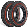 GYL 10 Inch Solid Tire: 10x2.0/2.125 Electric Scooter Rubber Tyre, 50/75-6.1 Tubeless Tyre for Xiaomi M365/Gotrax G4/XR Tire Replacement 10 In Front Rear Offroad Wheels Red 2 Pcs view 1