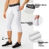 3 Pack Men's 3/4 Compression Pants, Dry Fit Athletic Leggings Men 3/4, Workout Running Tights with Pocket Basketball Capri view 3