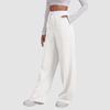 Baggy Wide Leg Fleece Sweatpants for Womens High Waist Joggers with Pockets Lounge Pants Baggy Drawstring Athletic Sweat Pants Fleece Lined Sweatpants Women Y2k Clothes Fleece Joggers Pants view 3