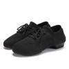JUODVMP Women's Knits Dance Shoes Classical Lace-up Jazz Ballet Flats Casual Walking Sneakers,Black,8.5 US view 2