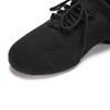 JUODVMP Women's Knits Dance Shoes Classical Lace-up Jazz Ballet Flats Casual Walking Sneakers,Black,8.5 US view 3