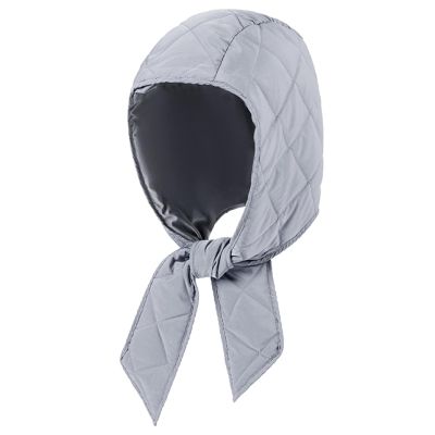 BESTORI Women Winter Warm Beanie Hats with Tie Under Chin Windproof Lightweight Down Hats Gray