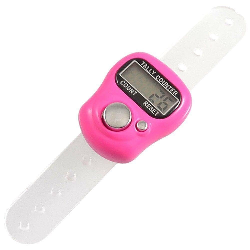 Fuchsia Mini Adjustable Band 5 Digit Golf Finger Counter Tally 415-7