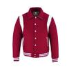 KU CLOTHING Men Varsity Jacket Letterman College Collared Wool Leather Cardinal (US, Alpha, 3X-Large, Regular, Regular, Cardinal-White) view 1