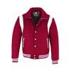 KU CLOTHING Men Varsity Jacket Letterman College Collared Wool Leather Cardinal (US, Alpha, 3X-Large, Regular, Regular, Cardinal-White) view 2