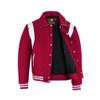 KU CLOTHING Men Varsity Jacket Letterman College Collared Wool Leather Cardinal (US, Alpha, 3X-Large, Regular, Regular, Cardinal-White) view 3