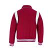 KU CLOTHING Men Varsity Jacket Letterman College Collared Wool Leather Cardinal (US, Alpha, 3X-Large, Regular, Regular, Cardinal-White) view 4