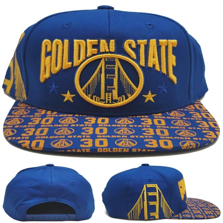 Leader of Generation Apparel Golden State New Top Level 30 All Visor Bill Bridge Blue Gold Era Snapback Hat
