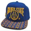 Leader of Generation Apparel Golden State New Top Level 30 All Visor Bill Bridge Blue Gold Era Snapback Hat view 2