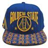 Leader of Generation Apparel Golden State New Top Level 30 All Visor Bill Bridge Blue Gold Era Snapback Hat view 3