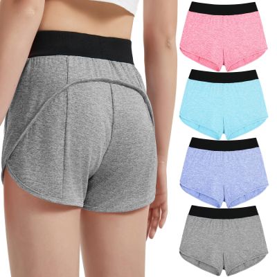 EXARUS 4 Pack Girls Running Athletic Shorts Low Rise 2.5 inch Elastic Waisted Sports Active Dolphin Shorts Side Slit Kid 6-14Y