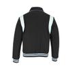 KU CLOTHING Black Varsity Jacket Wool Blend Collared Bomber Jacket (US, Alpha, X-Large, Regular, Regular, Black-White) view 4