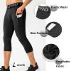 3 Pack Men's 3/4 Compression Pants, Dry Fit Men Running Leggings, Workout Basketball Capri Tights with Pocket view 2